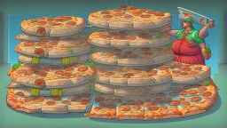 bertha with 8 pizzas with a and 2 2 liters of sprited