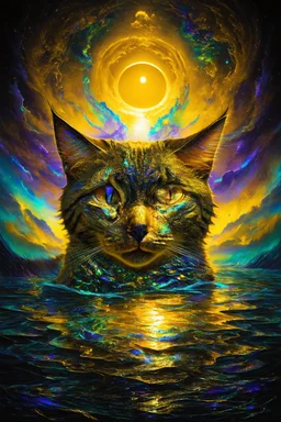 inner cataclysm; Neo-surrealism; Optical Art; golden hour; iridescent; controversial; supremely detailed; stupendous