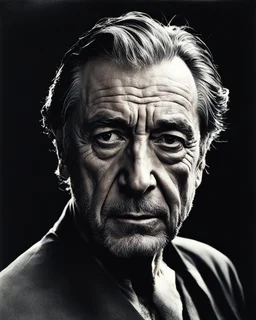 Radiant black background. Robert de Niro , top view camera, art by Deborah Turbeville, wide angle lens, Alessio Albi, Paul Strand, Russ Mills, (tiny details:1.5), close-up, fast shutter speed, defined direction, studio lighting, kodachrome warm, masterpiece, hyper detailed, distortion, hipstamatic, bokeh,
