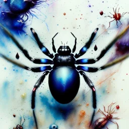 spider, insects, watercolor illustration by <agnes cecile> <Yoji Shinkawa>, natural tones, ornate and intricate detail , soft smooth lighting, soft pastel colors,