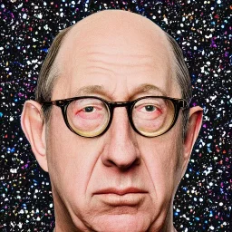 portrait of Jerry Saltz created from billions of exploding stars