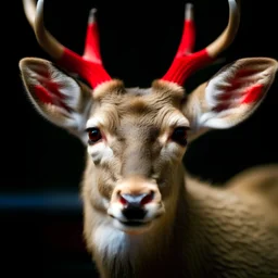 a rendeer with red nose