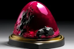 A dark reddish magenta molten mine with iron painted by Peter Carl Faberge