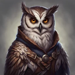 dnd, portrait of male owl-human