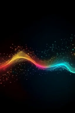 bright abstract particles waves length