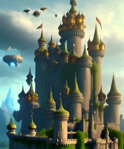 A gigantic dark fantasy world with a massive castle in the background.