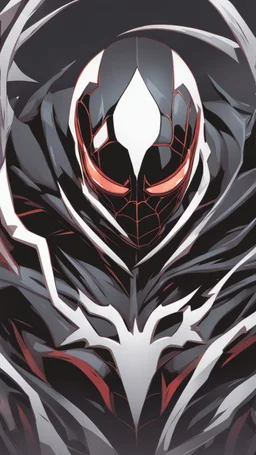 miles morales mix with venom symbiote in solo leveling shadow artstyle, rainhard armor, demon lord them, intricate details, highly detailed, high details