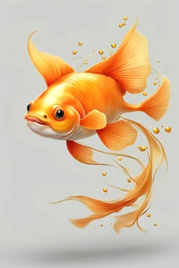 cute flying gold fish fantasy
