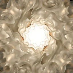 Mesmerizing abstract visual, mass of flowing translucent shapes, centered, soft aesthetic, negative space.