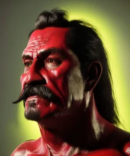 Portrait Mexican Man, wrestling, retro 80s style, hot ambient, photo studio, red, gold, vibrant color, highly detailed, art stations, concept art, smooth, unreal engine 5, god rays, ray tracing, RTX, lumen lighting, ultra detail, volumetric lighting, 3d, finely drawn, high definition, high resolution.