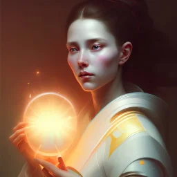 A woman drinking a cup of cosmic energy bright light, illustration by Ruan Jia and Mandy Jurgens and William-Adolphe Bouguereau, Artgerm, 4k, digital art, surreal, anime style, space dandy style, highly detailed, godsend, artstation, digital painting, concept art, smooth, sharp focus, illustration by Ruan Jia and Mandy Jurgens and William-Adolphe Bouguereau, Artgerm