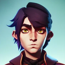 Portrait of a 9 year old warlock boy with beautiful eyes Nick Harris style