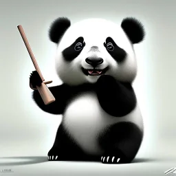 cute baby panda, by pixar