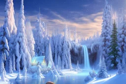 white and gold crystal background，waterfall, winter snow flakessnow, northern Lights, full of details, smooth, bright sunshine，soft light atmosphere, light effect，vaporwave colorful, concept art, smooth, extremely sharp detail, finely tuned detail, ultra high definition, 8 k, unreal engine 5, ultra sharp focus