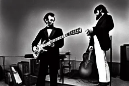 Abraham lincoln playing solo lead guitar for a rock band in 1974