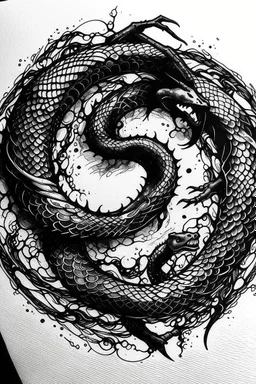 ouroboros made of black ink