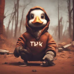 Make a Pic for a Rust gaming youtuber with a Ducklin and the text "TDK"