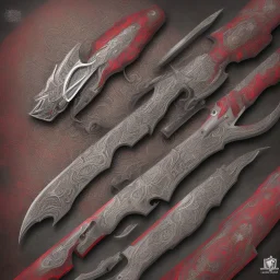 Nomad cavalry inline attacking. Damascus steel. Red. Sharp details. Roar.