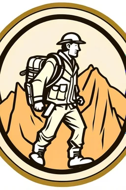 adventurer explorer clip art simple two,tone