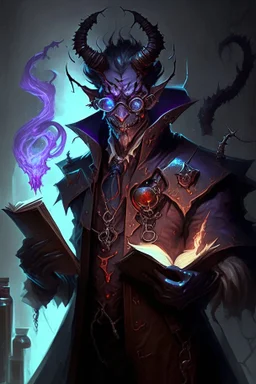 dark monster demon humanoid scientist artificer scholar inventor