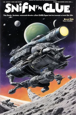 SNIFFIN'GLUE mag cover by Marcel Gottlieb, dit Gotlib for a special issue on space races, guest star: Licensed space jockey