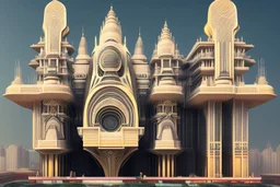 Grand scale Indian city modern futuristic, inspired by hindu Architecture