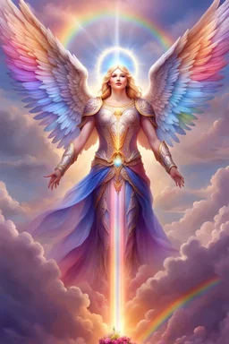 Beautiful angel, ufos, rainbows, beautiful colors gardens , flowers, cascades