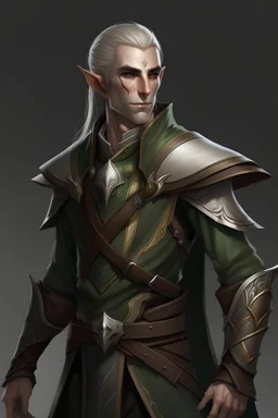 male high elf ranger wearing a leather jerkin