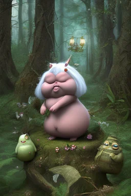 Fat fairy in the Forrest in style of the movie up