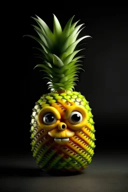 An attractive pineapple posing, supermodel, fruit