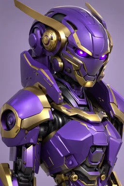 Cyborg, Royal purple and Gold, Combat Robot, Dangerous, Strong, Magic