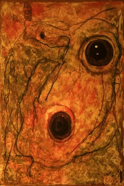 Scribble Monster; Mixed Media Collage