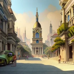 beautiful Metropolis,Beaux Arts architecture,Vignola classicism+palladio+ colourful town+liveable street+detailed facades+tiles rooftops+green city,uphill road,trees on walkway,elegant avenue, biopunk+alphonse mucha, greg rutkowski,matte painting, cryengine, hyper detailed, felix kelly, fantasy art, seb mckinnon"