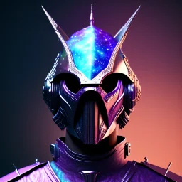 full body medieval purple masked villain in galaxy, teal and purple smoke, detailed, realistic, 4k