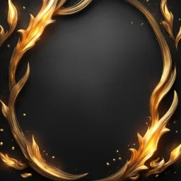 Hyper Realistic sparkling-golden-flame-frames on jet-black textured-background