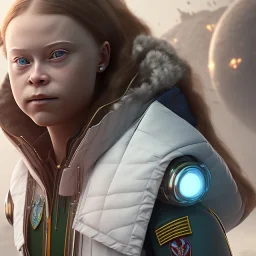  Greta Thunberg portrait octane render, Terran Empire