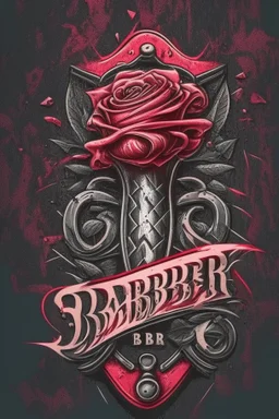 rose mit rasiermesser, haarschneidemaschine und diamant über schriftzug,firmenlogo für friseur barber, name soll SAMO THE BARBER sein, high quality, logo, graffitidesign, symmetrisch, 4k,