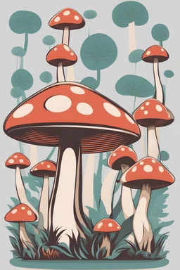 retro mushroom with no background.