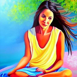 barefoot lady, beautiful woman, painting