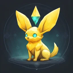 Yellow Gem Carbuncle in spectral infographic drawing art style
