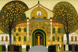 A church of life in daylight painted by Gustav Klimt