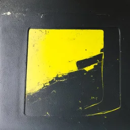 Minimal abstract oil paintings desolate 1960s carpark concrete fragments. Yellow road markings. style of Justin Mortimer and Francis Bacon.