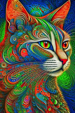 (masterpiece, top quality, best quality, official art, beautiful and aesthetic: 1.2), extremely micro detailed, fractal art, (colorful: 1.5), highest detailed, zentangle, close-up, (1cat), (abstract background:1.5), (shiny skin),