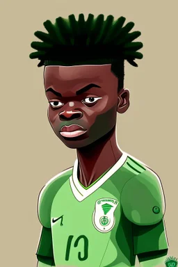 Bukayo Saka English-Nigerian footballer ,cartoon 2d