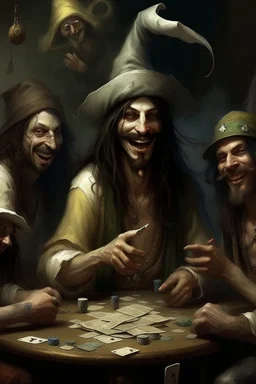 Jesus and some pirates friends smoking and playing cards, davinci. Surreal. Agony face, smile, scream.