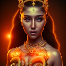  actress nayanthara, by Mahmoud Sai, Cartographic, Circuitry, Golden Hour, Closeup-View, 16k, Lumen Global Illumination, Diffraction Grading , diamonds on crown , snake goddess