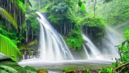 big water falls in a rain forest