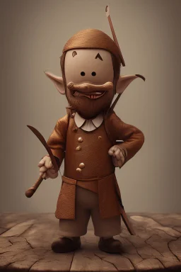 Pinocchio as an old wooden man now in cg style