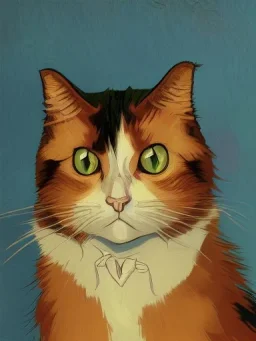 Portrait of a cat by Van Gogh