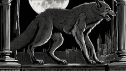 The werewolf from "Werewolves of London" as described in the song. Illustration.